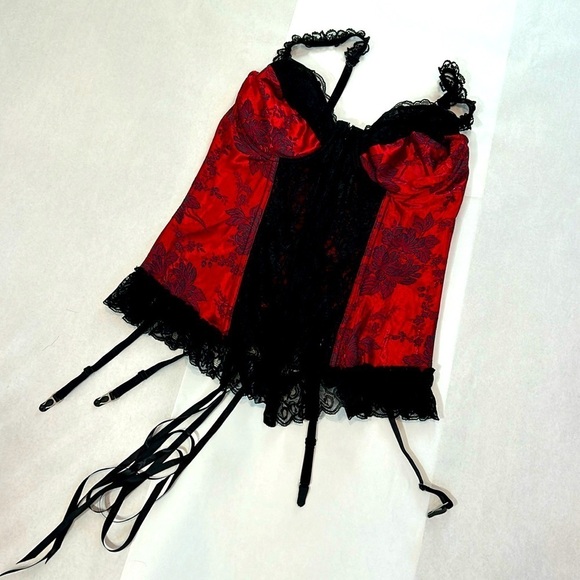 Vintage intimate, apparel, brocade lace back corset top women’s plus size 40 - Picture 1 of 7